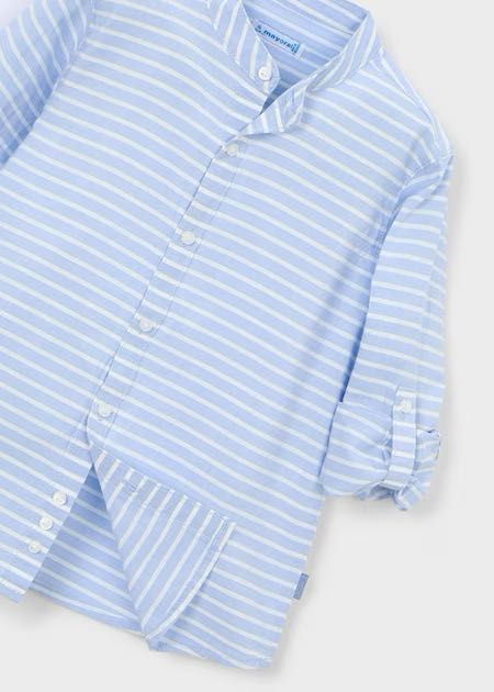 Camisa m/c cuello mao rayas
