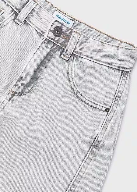 Pantalon largo tejano wide leg