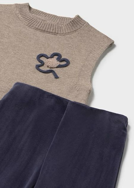 Conj Pant chaleco tricot