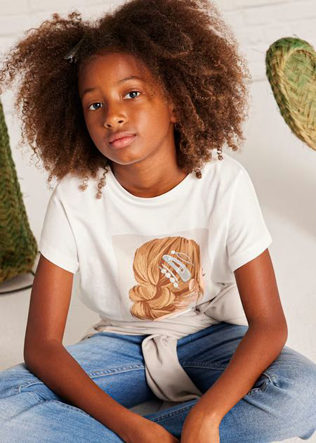 Camiseta m/c niña pinza