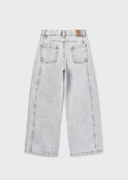 Pantalon largo tejano wide leg