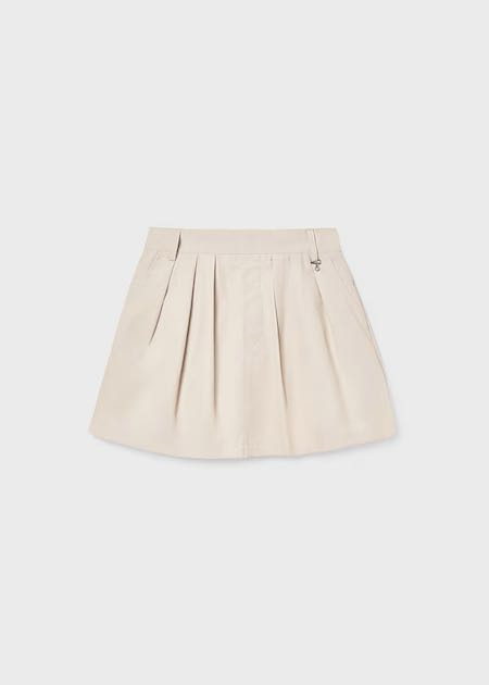 Falda pantalón plana gabardina