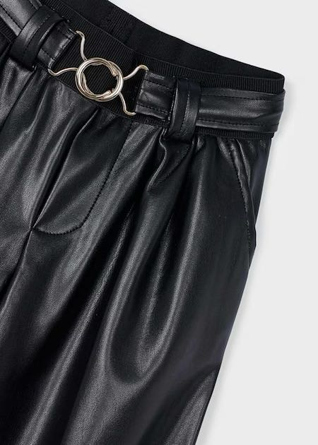 Pant largo pu wide leg