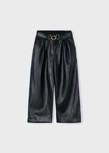 Pant largo pu wide leg
