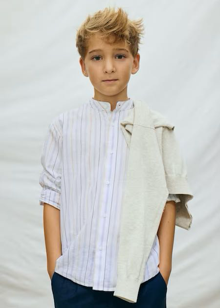 Camisa m/c cuello mao