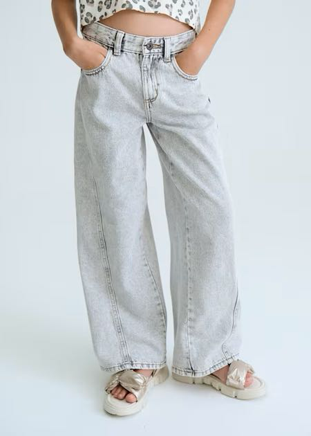 Pantalon largo tejano wide leg