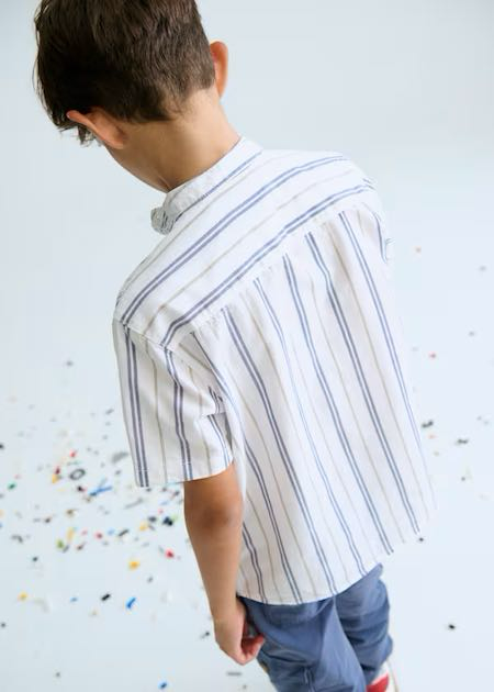 Camisa m/c cuello mao
