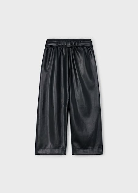 Pant largo pu wide leg