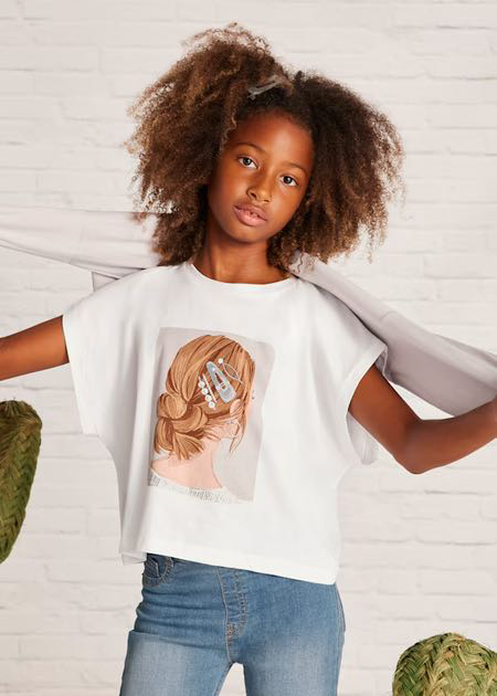 Camiseta m/c niña pinza