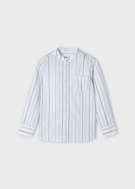 Camisa m/c cuello mao rayas
