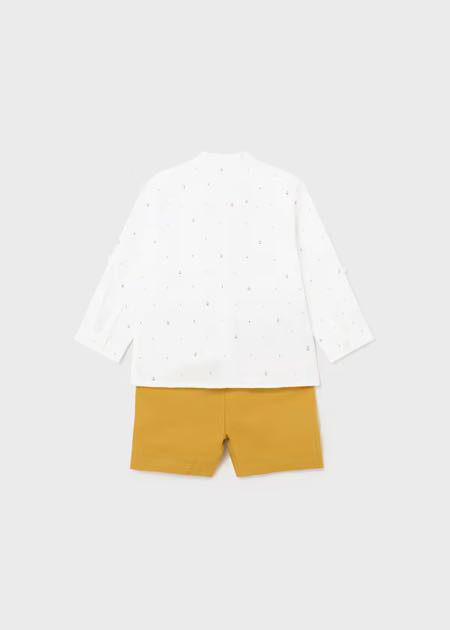 Conjunto bermuda camisa m/l lino