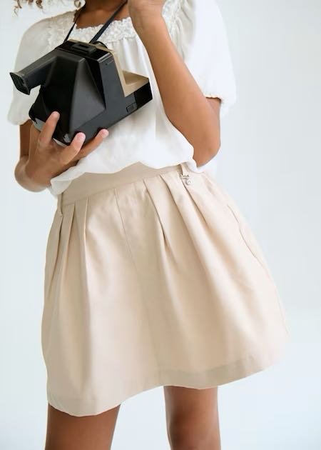 Falda pantalón plana gabardina
