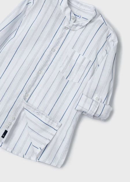 Camisa m/c cuello mao rayas