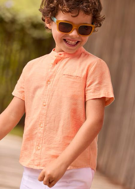 Camisa m/c cuello mao lino