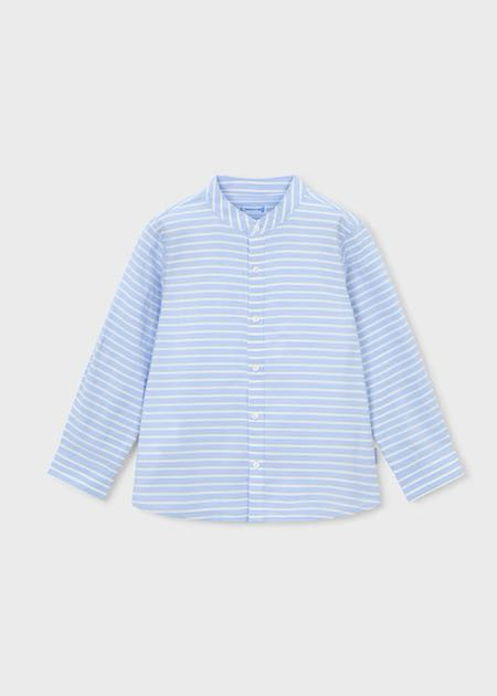 Camisa m/c cuello mao rayas