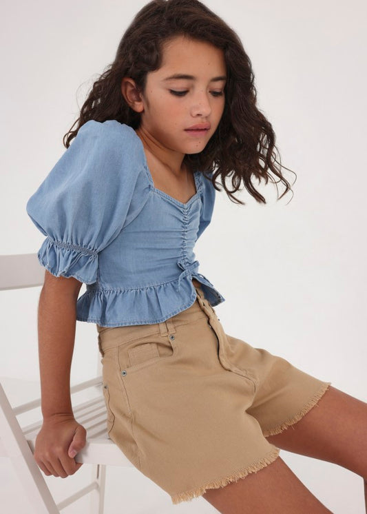 Pantalón corto sarga