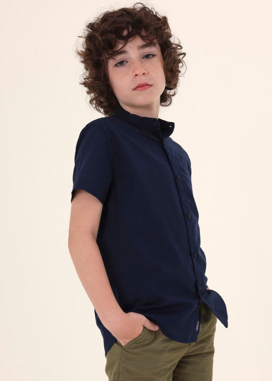 Camisa m/c cuello mao