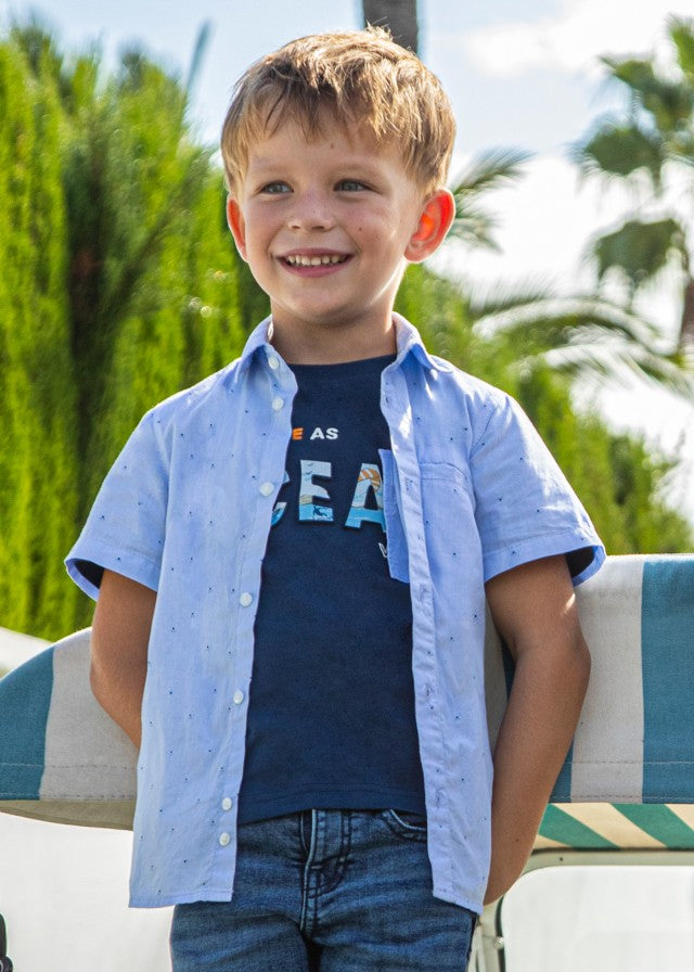 Camisa m/c micro estampado