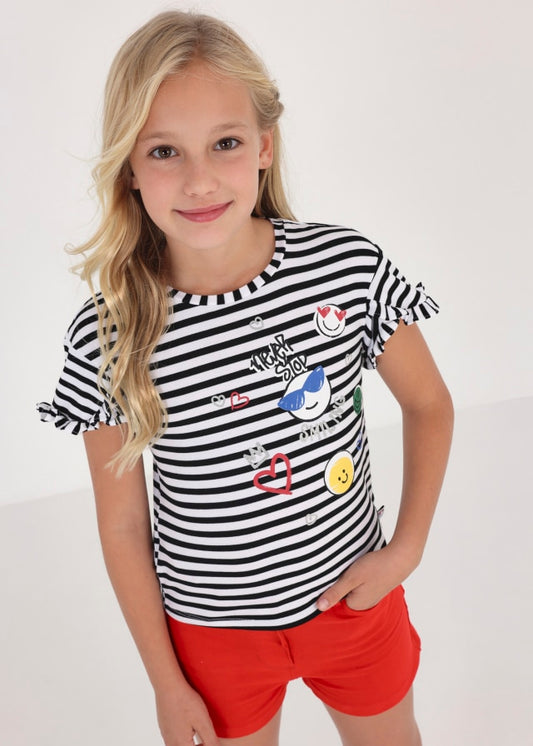 Camiseta m/c rayas grafica