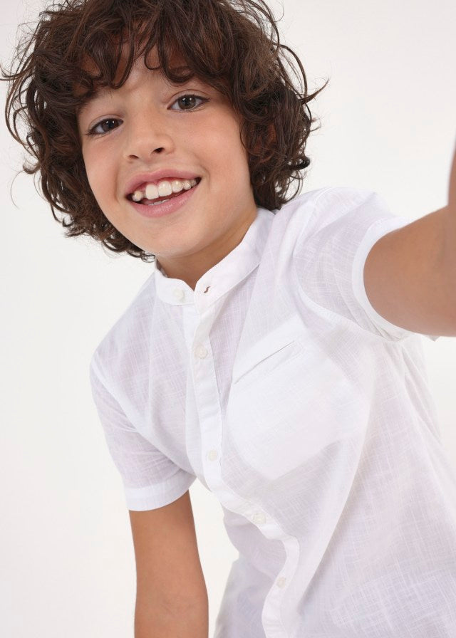 Camisa m/c cuello mao