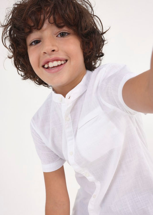 Camisa m/c cuello mao