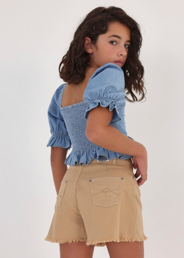 Pantalón corto sarga
