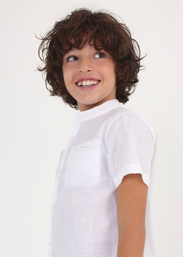 Camisa m/c cuello mao